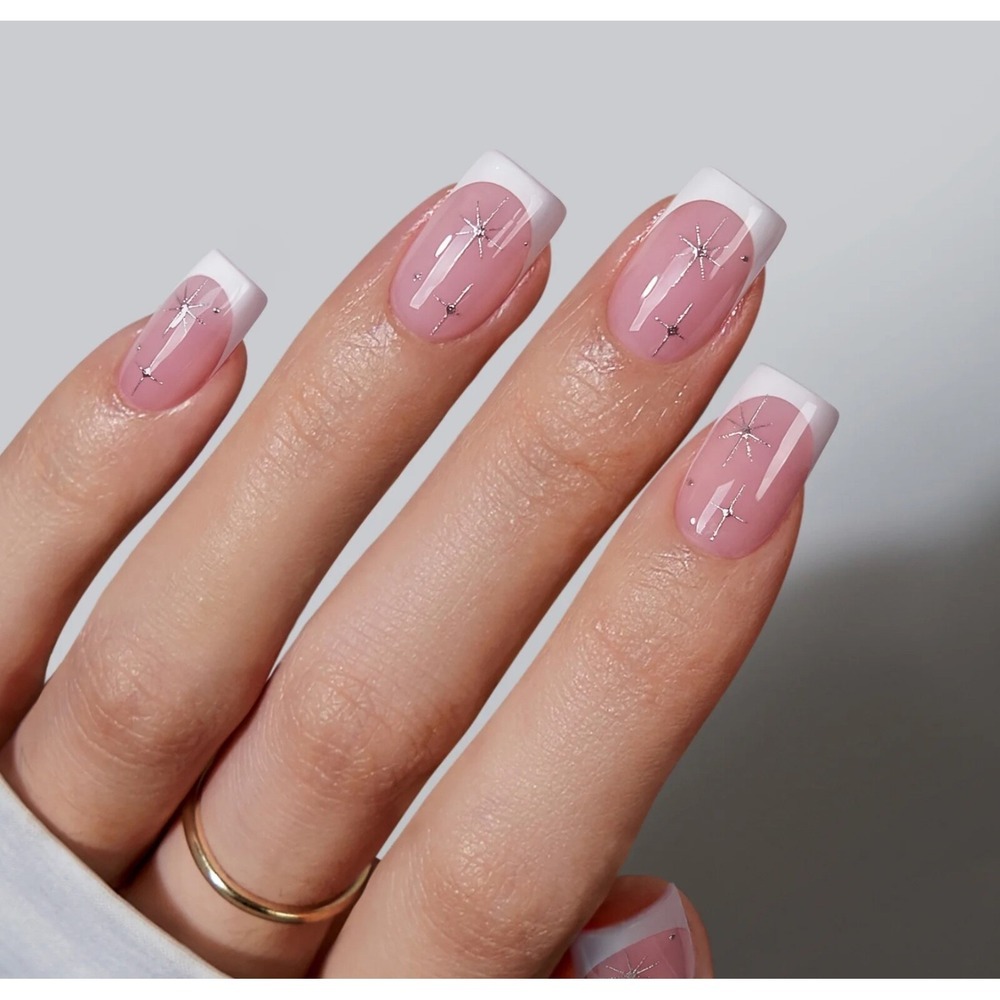 BTArtbox Press On Nails  square-  Starlit Sparkle Press-On Nails – Square Shape,